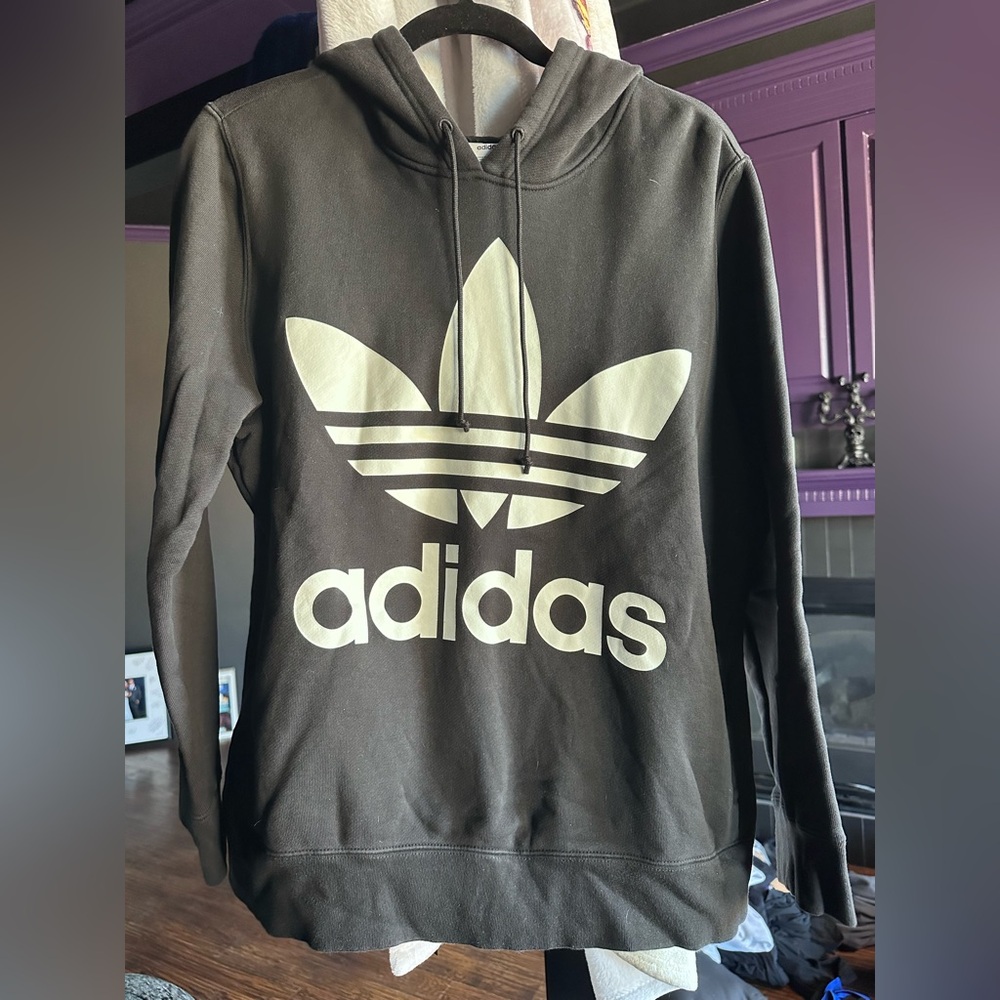 Adidas Men's Black Hoodie Sweater